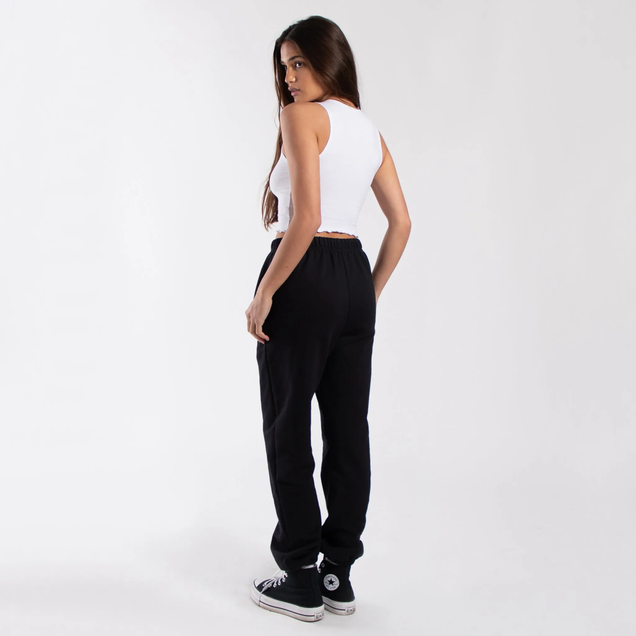 0892 - Women's Cropped Lettuce Trim Muscle Tank