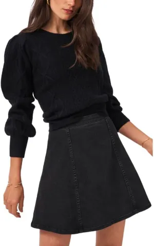 1.State Womens Variegated Cables Crew Sweater 8151216