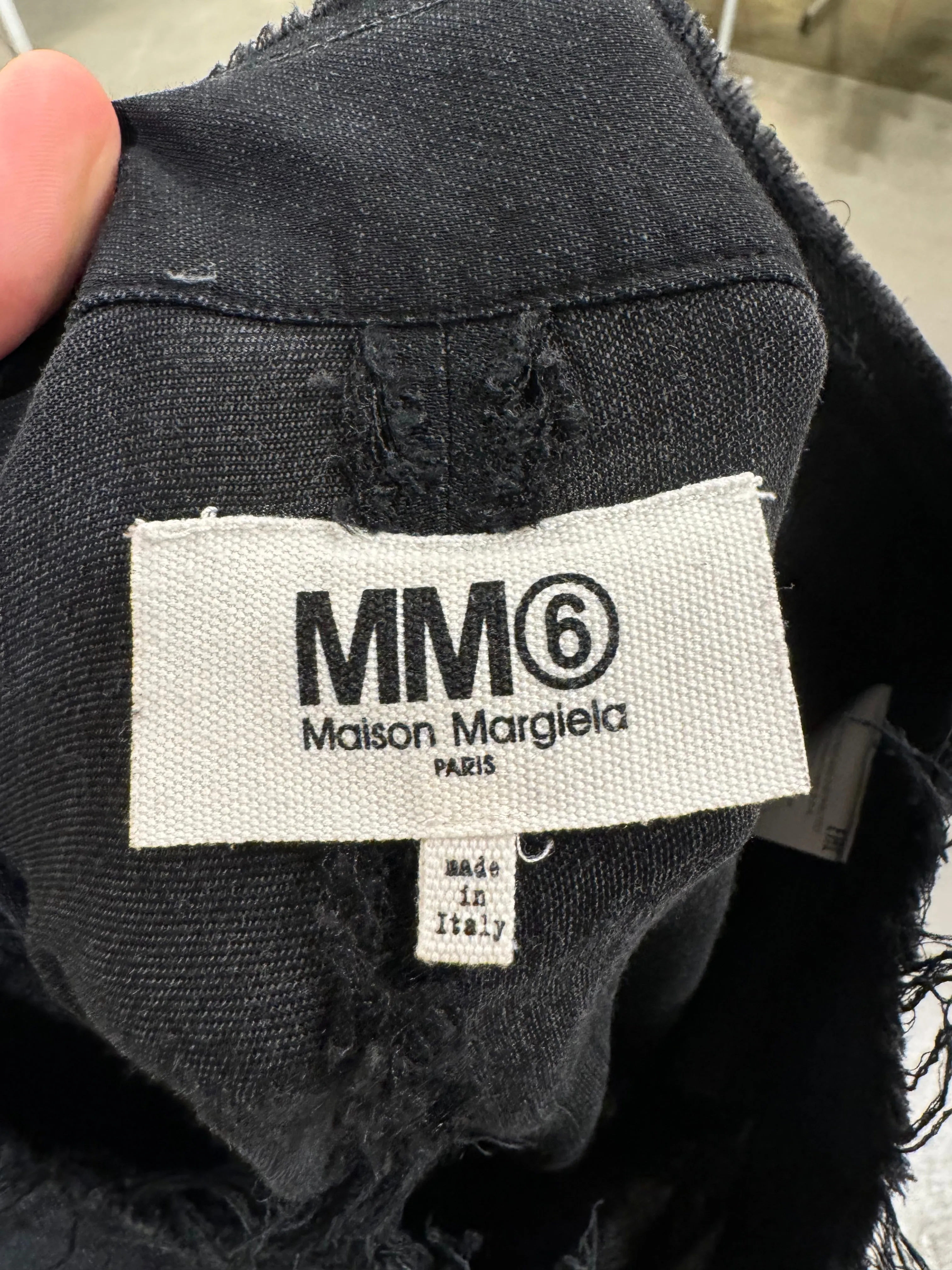 2017 Margiela MM6 wide distressed cargo shorts
