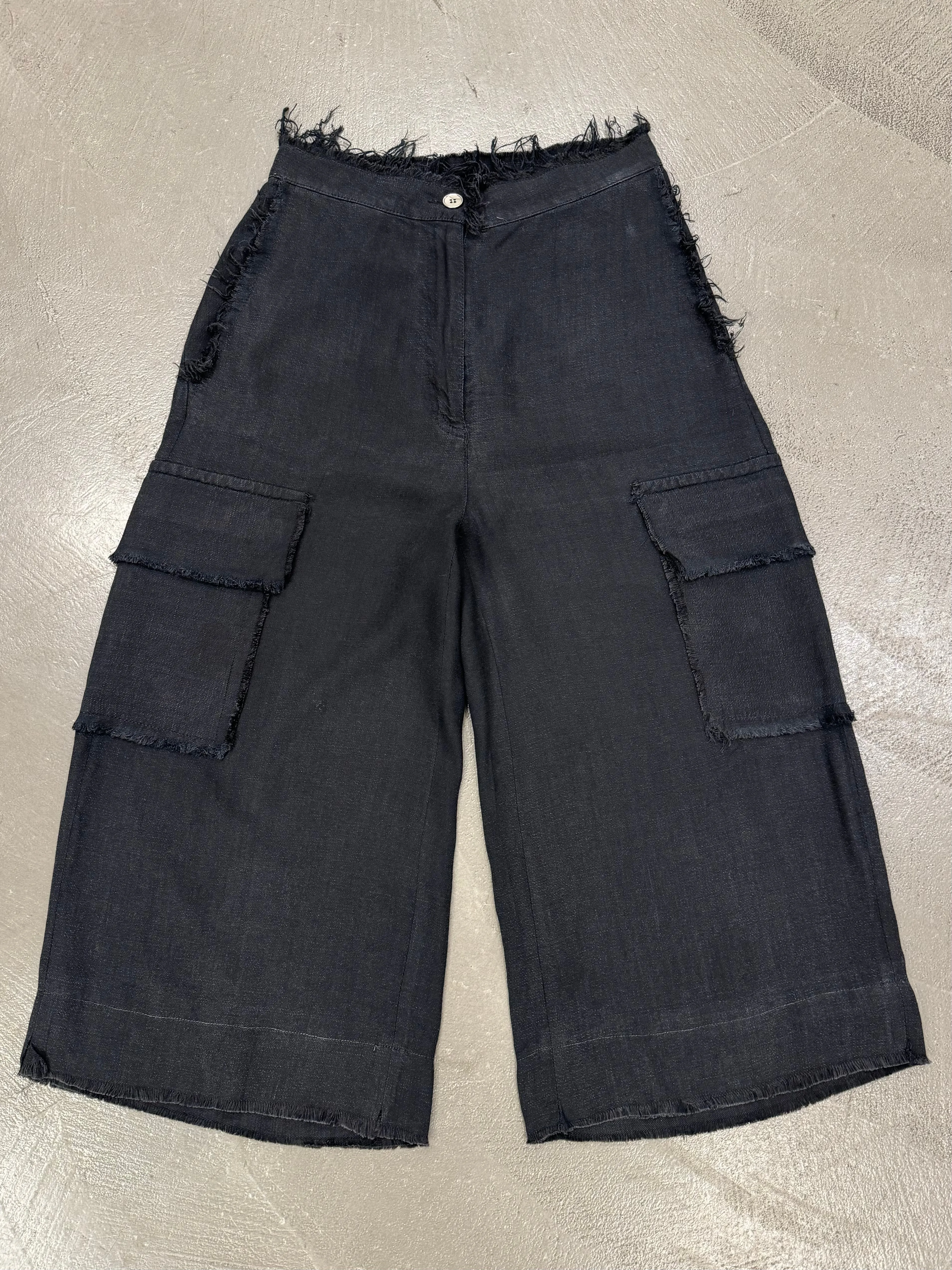 2017 Margiela MM6 wide distressed cargo shorts