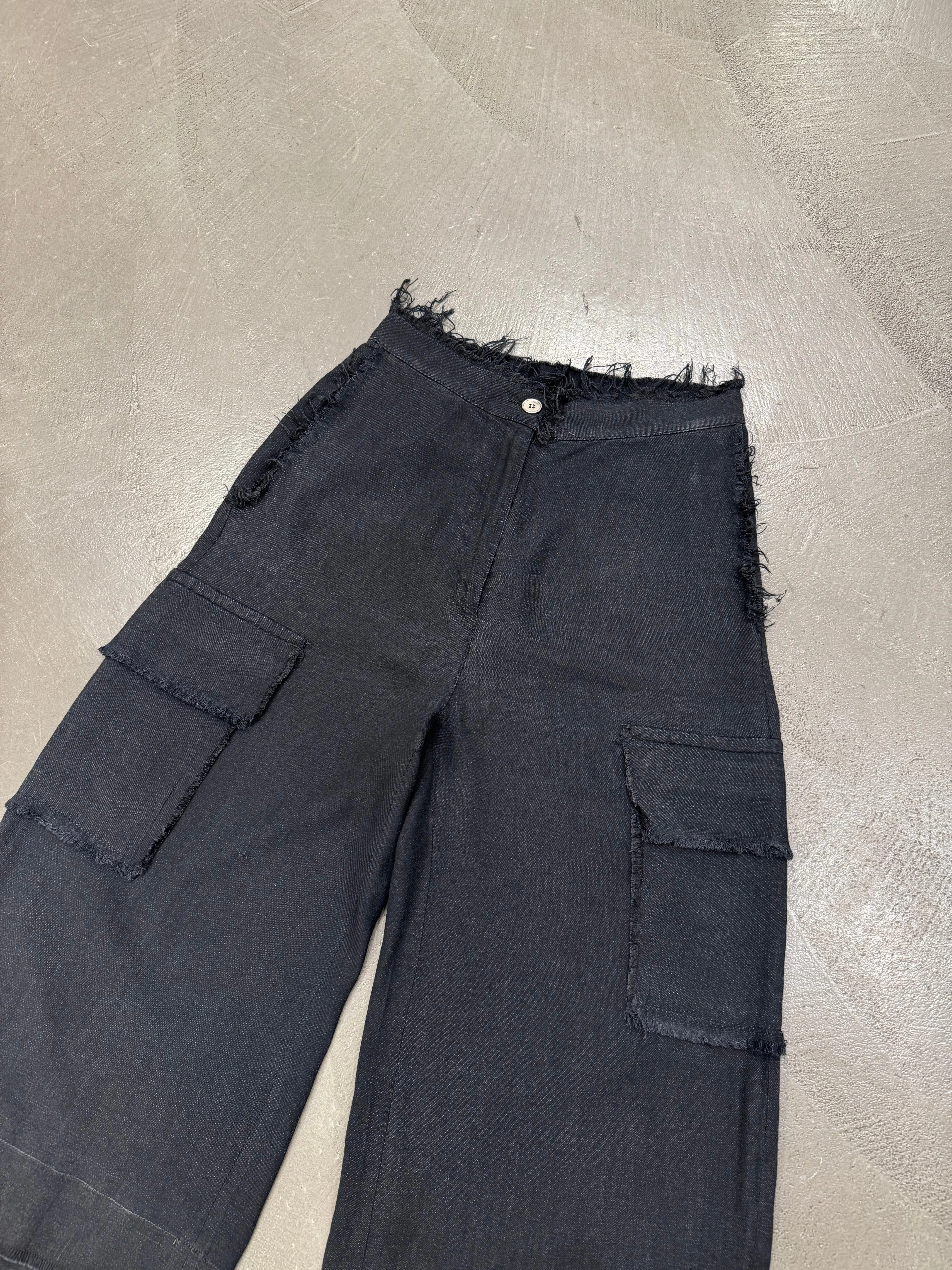 2017 Margiela MM6 wide distressed cargo shorts