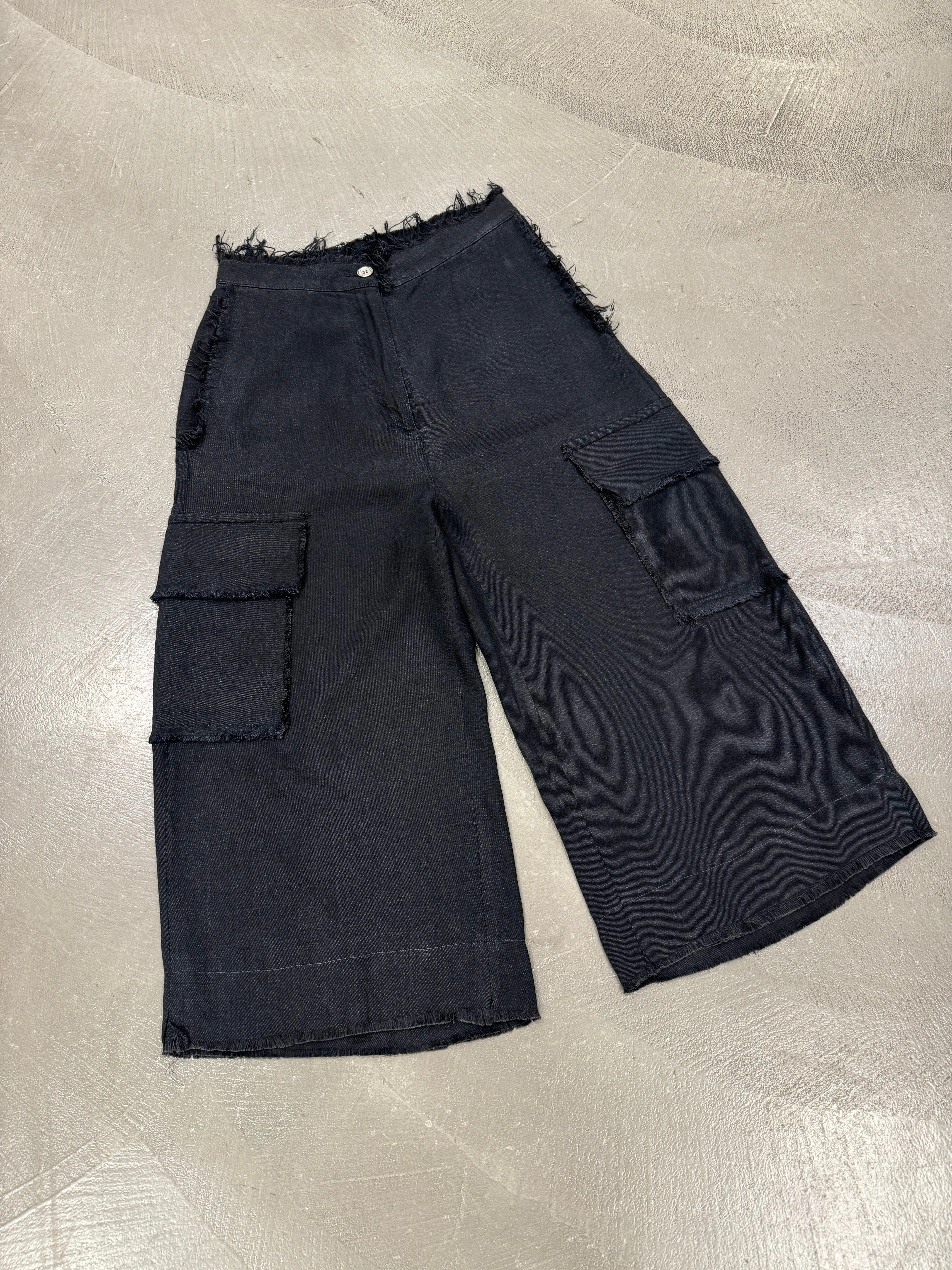 2017 Margiela MM6 wide distressed cargo shorts