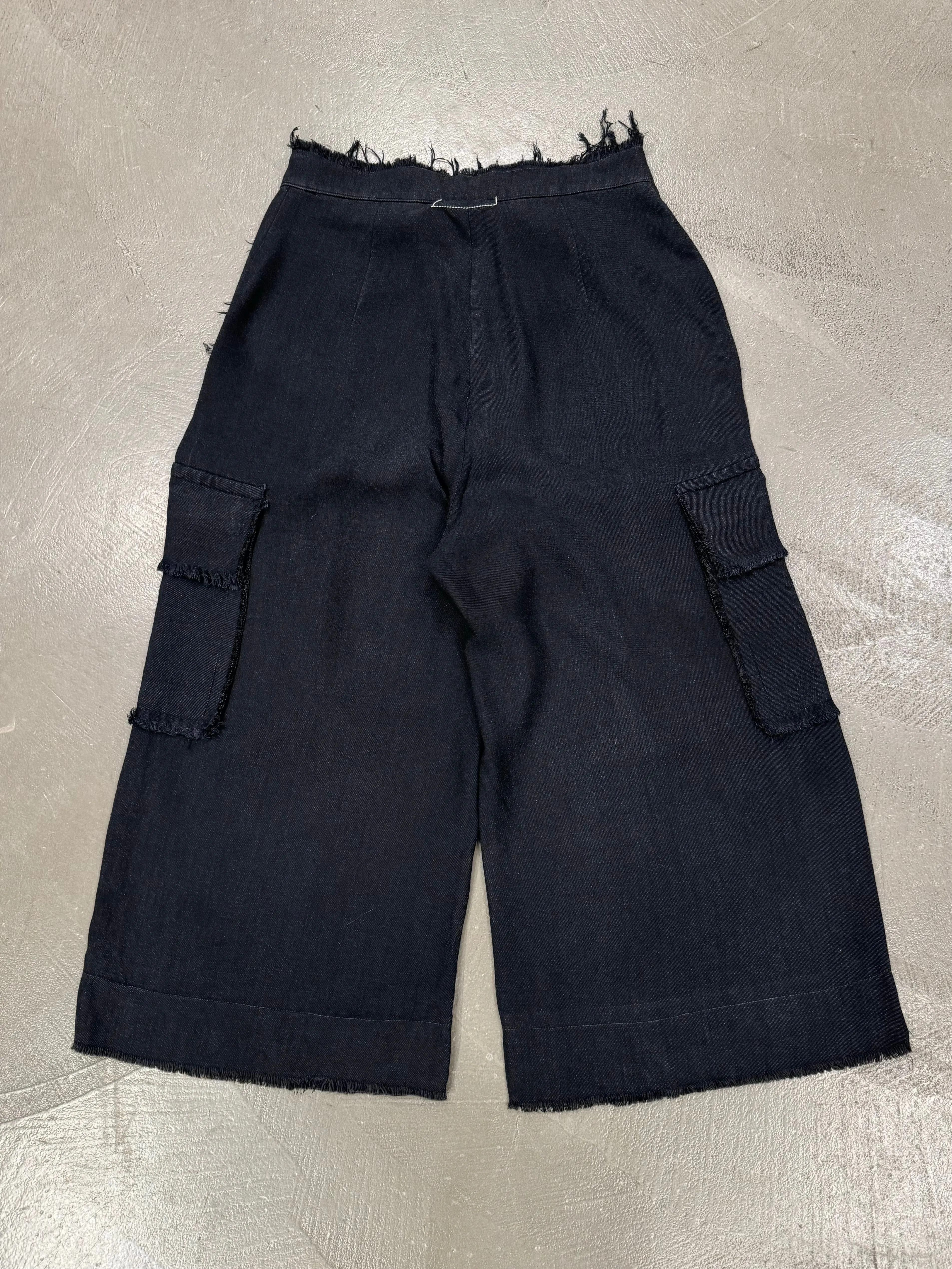 2017 Margiela MM6 wide distressed cargo shorts