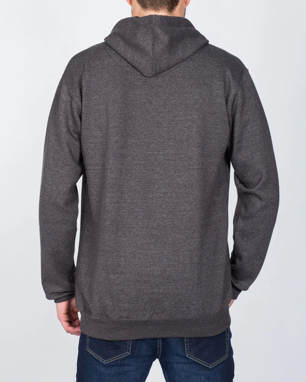 2t Zip Through Tall Hoodie (charcoal marl)