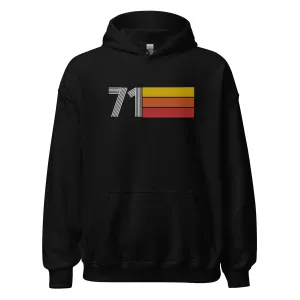 71 - Retro Tri-Line Large Embroidery Unisex Hoodie