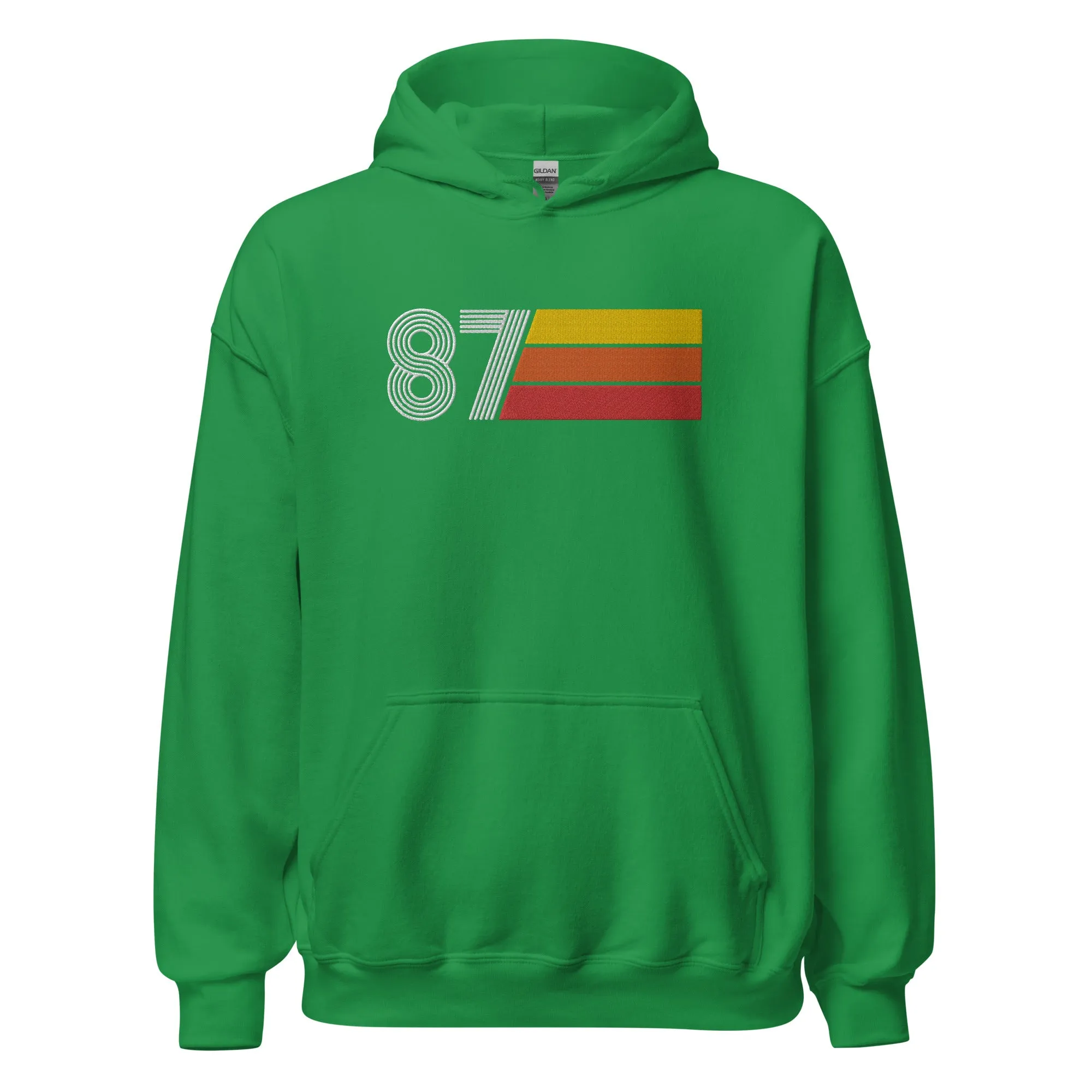 87 - Retro Tri-Line Large Embroidery Unisex Hoodie