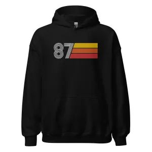 87 - Retro Tri-Line Large Embroidery Unisex Hoodie