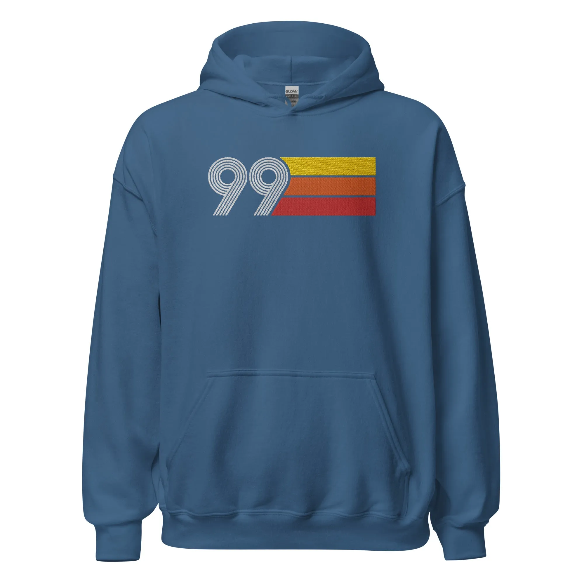 99 - Retro Tri-Line Large Embroidery Unisex Hoodie