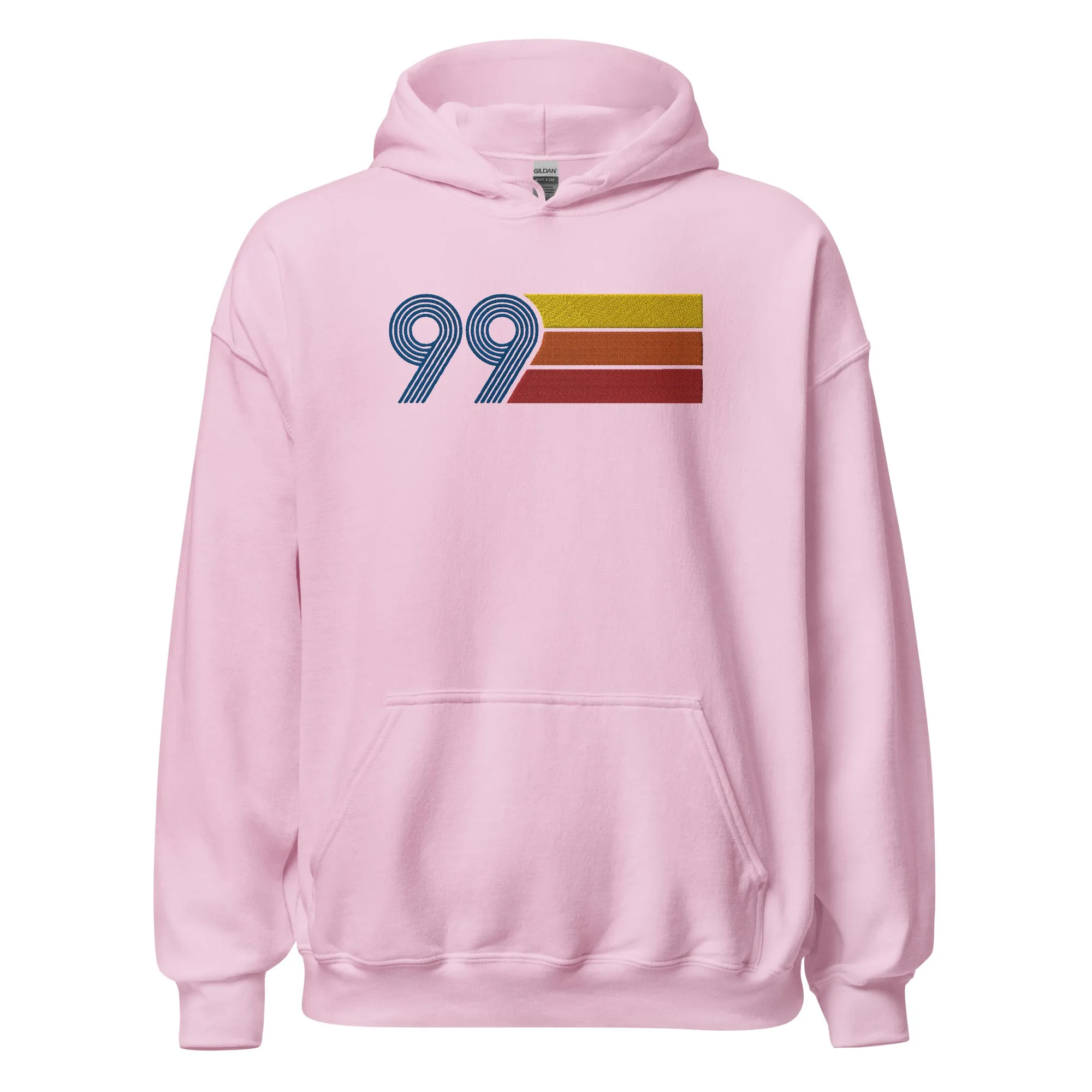 99 - Retro Tri-Line Large Embroidery Unisex Hoodie