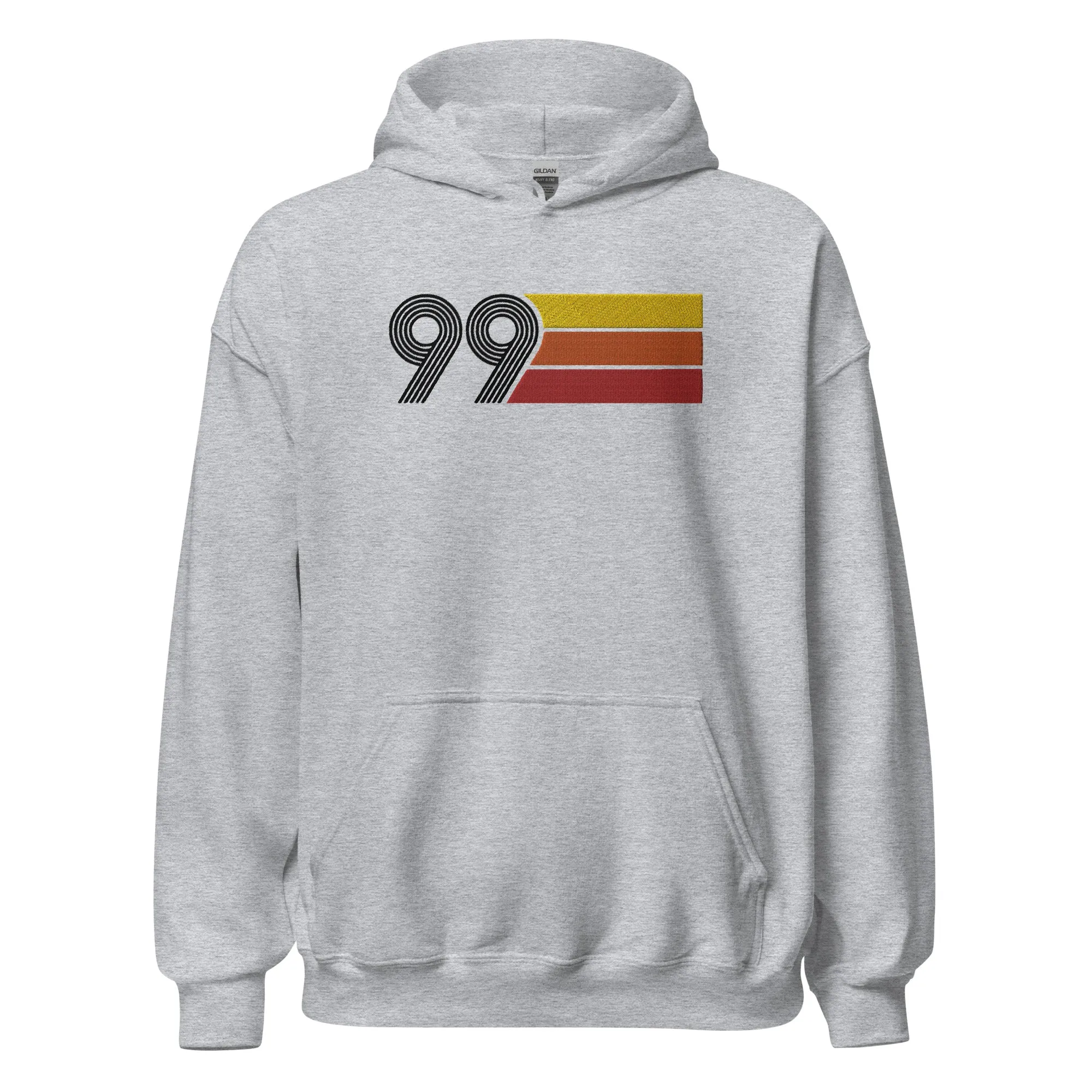 99 - Retro Tri-Line Large Embroidery Unisex Hoodie