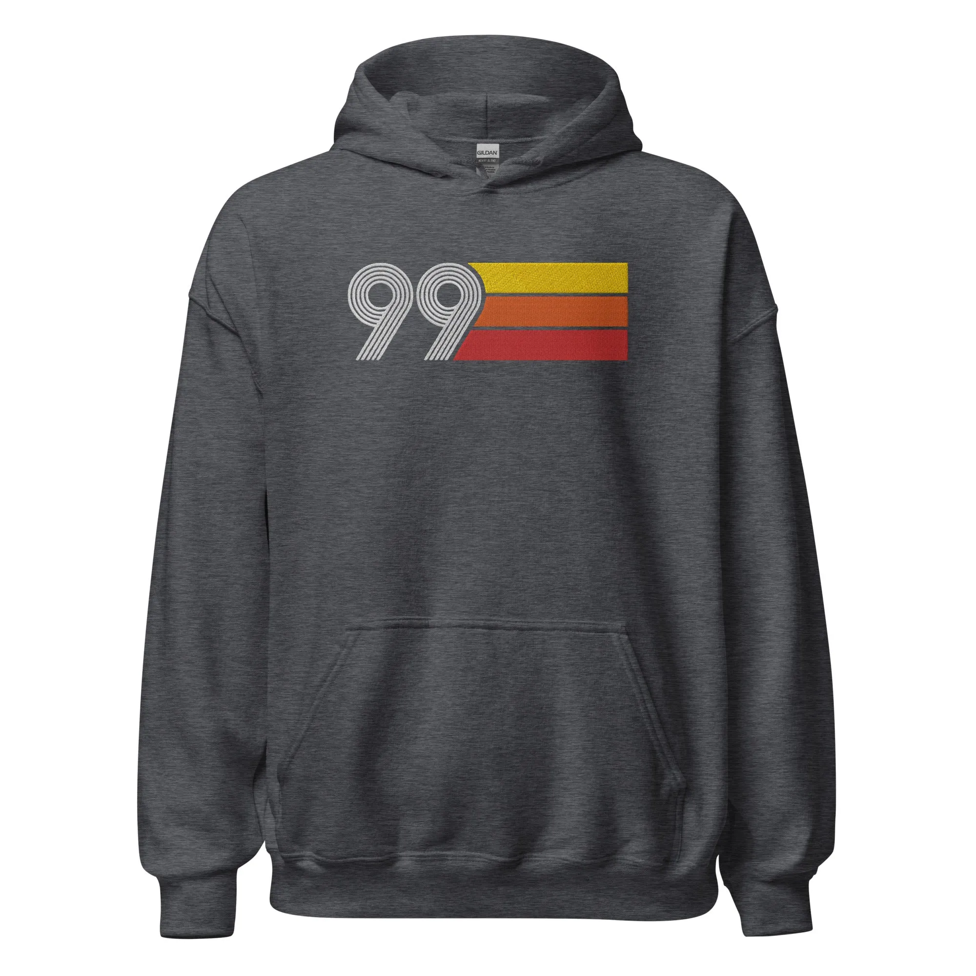 99 - Retro Tri-Line Large Embroidery Unisex Hoodie