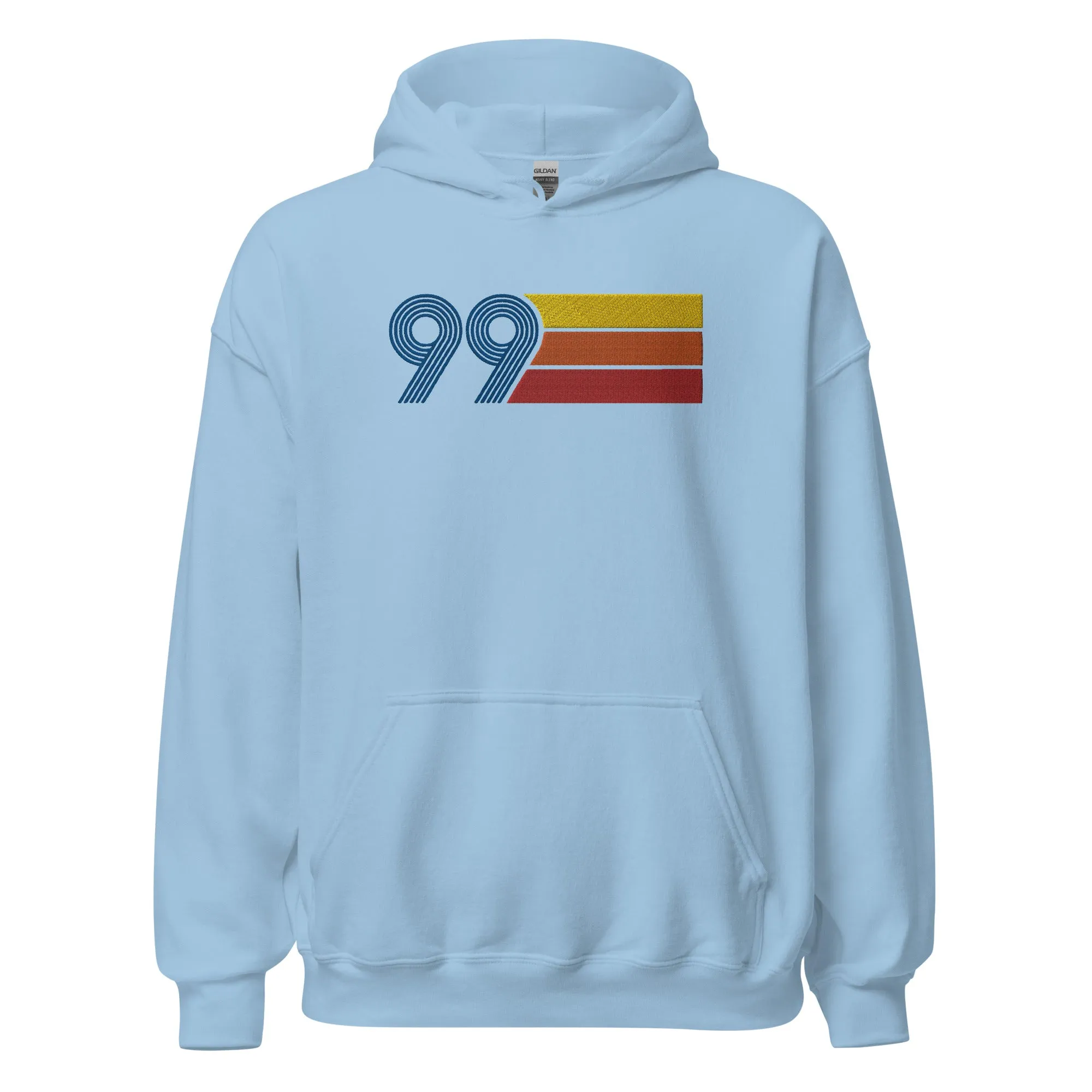 99 - Retro Tri-Line Large Embroidery Unisex Hoodie