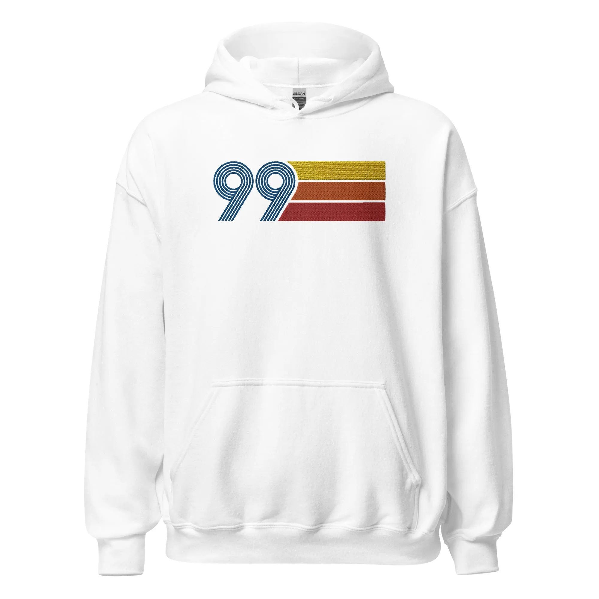 99 - Retro Tri-Line Large Embroidery Unisex Hoodie