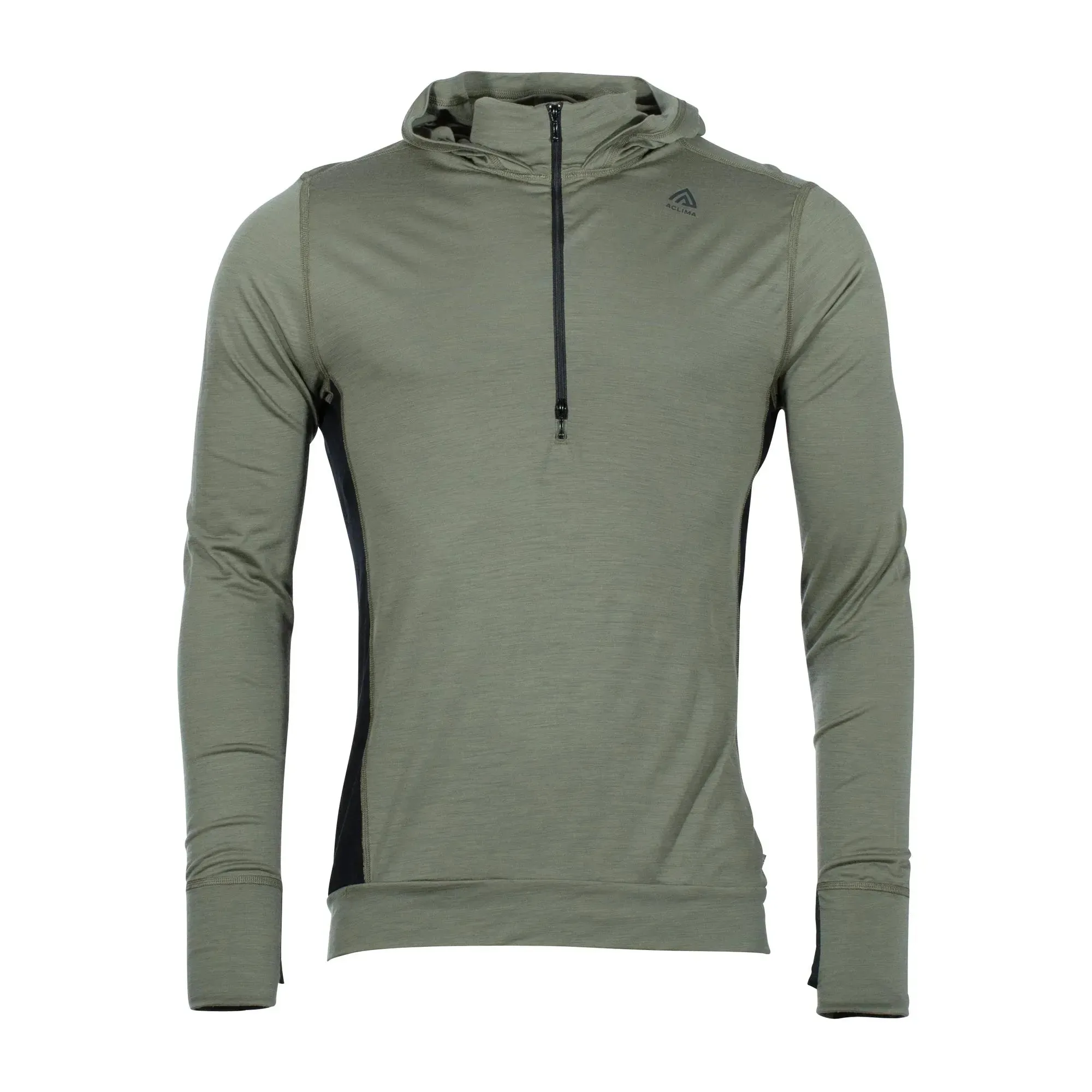 Aclima Hoodie LightWool ranger green jet black
