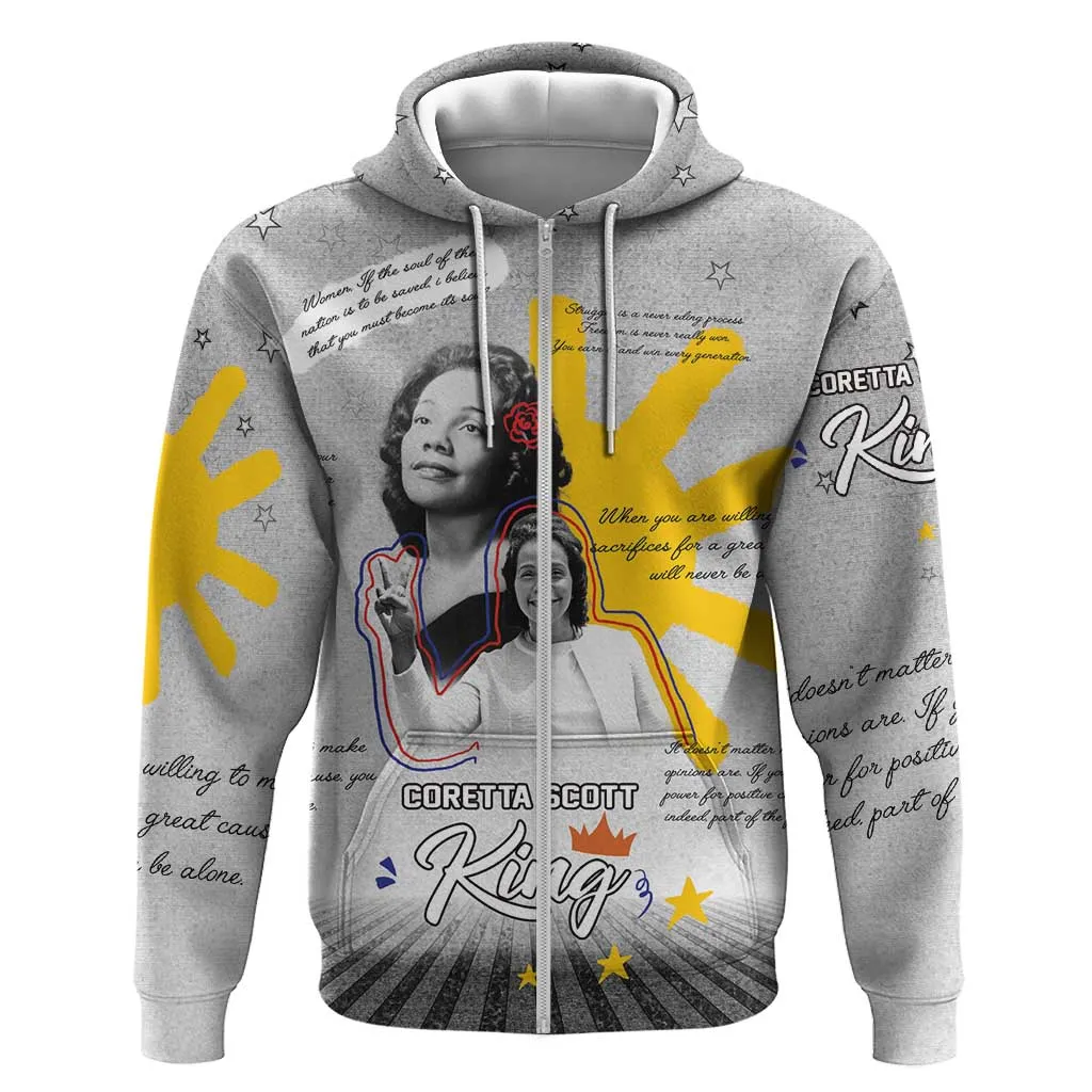 African American Coretta Scott King Hoodie Honoring The Legacy Hand Draw Style DT04