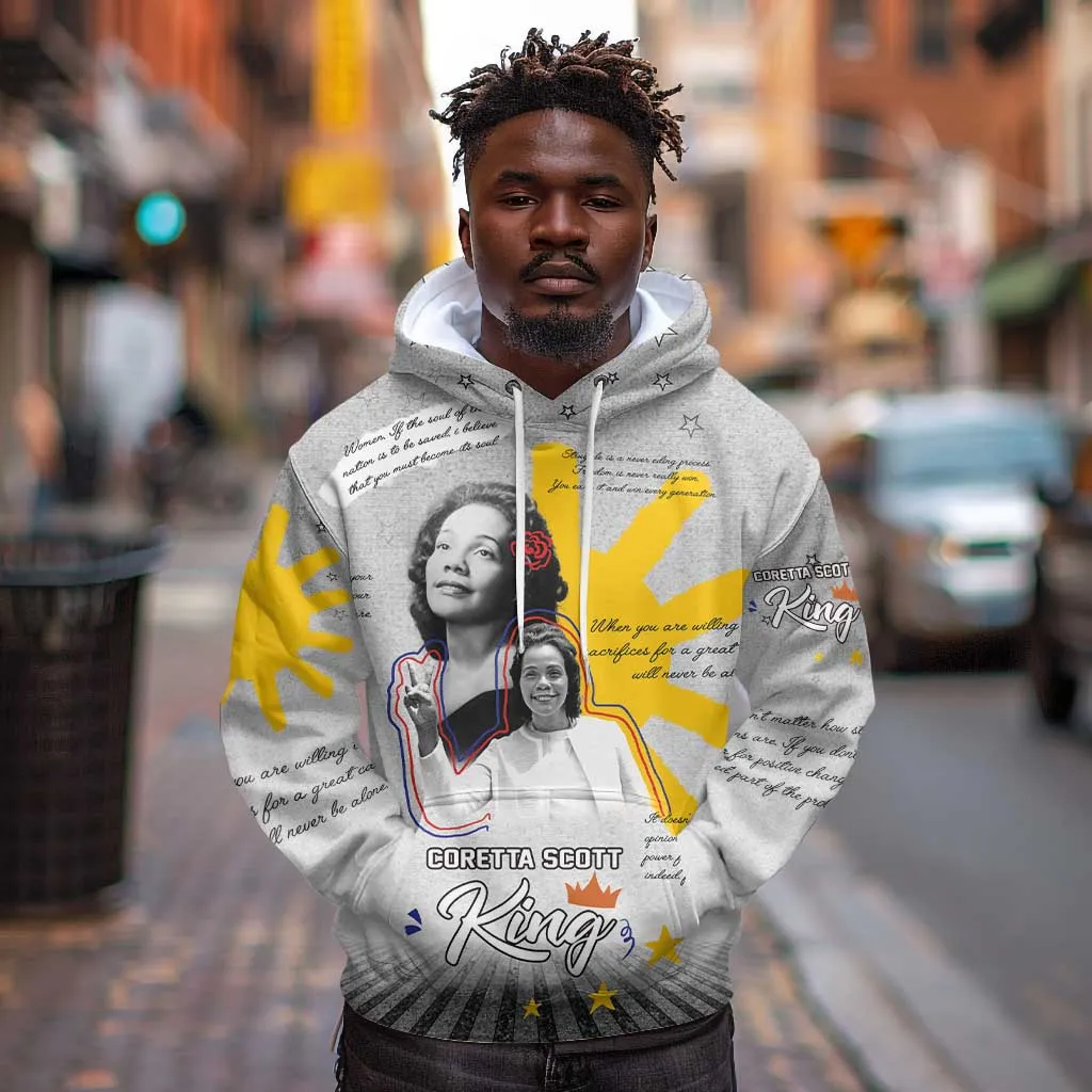 African American Coretta Scott King Hoodie Honoring The Legacy Hand Draw Style DT04