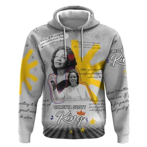 African American Coretta Scott King Hoodie Honoring The Legacy Hand Draw Style DT04