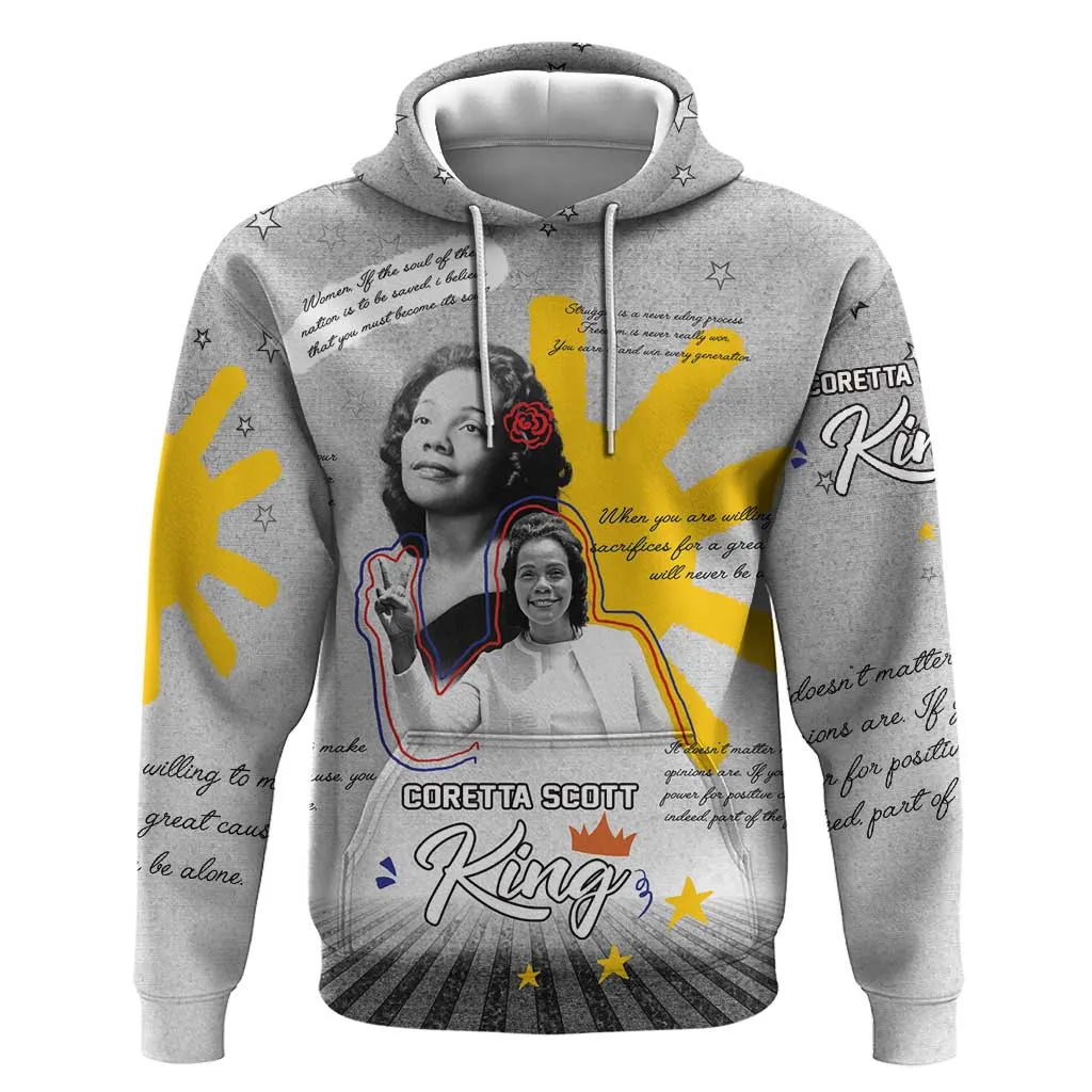 African American Coretta Scott King Hoodie Honoring The Legacy Hand Draw Style DT04