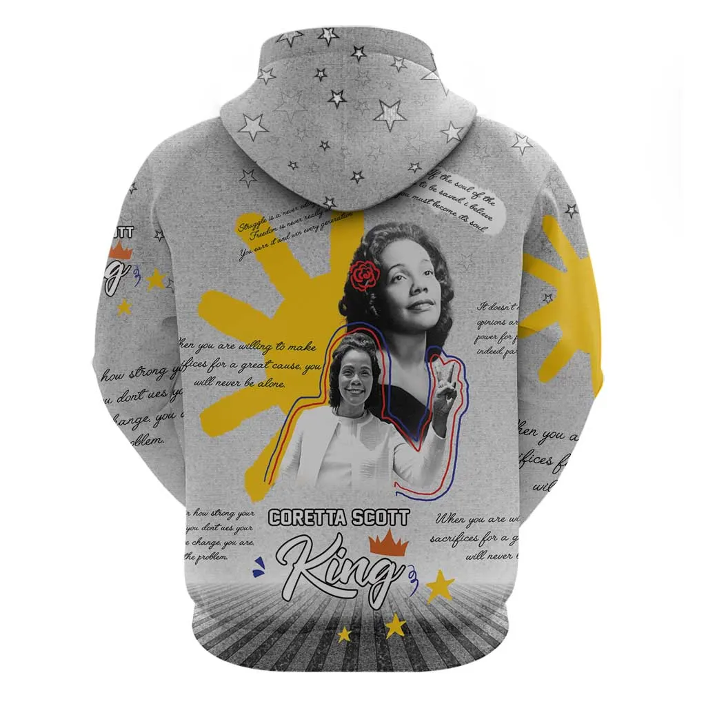 African American Coretta Scott King Hoodie Honoring The Legacy Hand Draw Style DT04