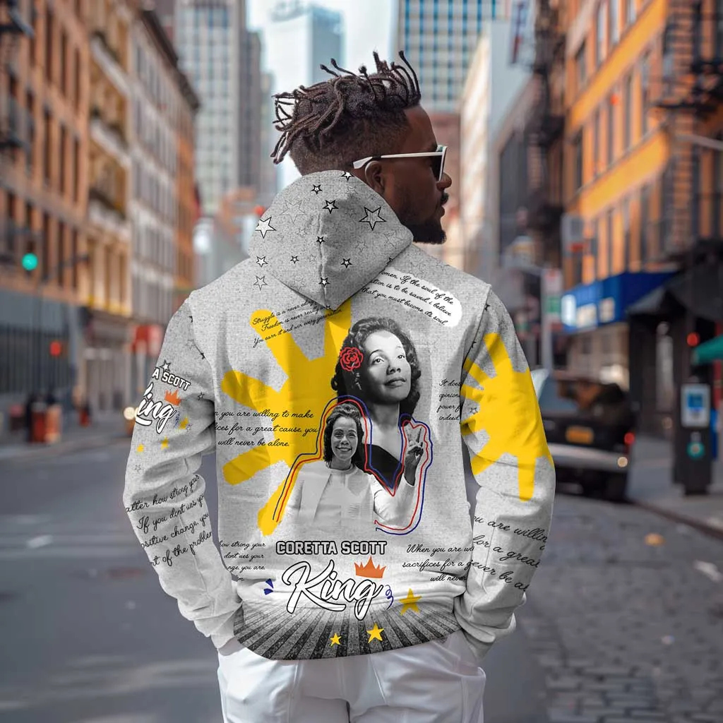 African American Coretta Scott King Hoodie Honoring The Legacy Hand Draw Style DT04