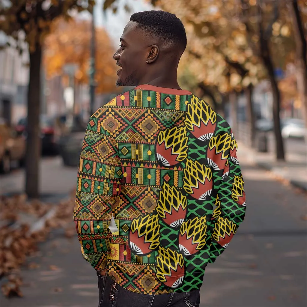African Tribal Geometric Mixed Kanga Pattern Sweatshirt LT9