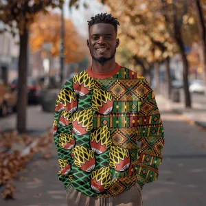 African Tribal Geometric Mixed Kanga Pattern Sweatshirt LT9