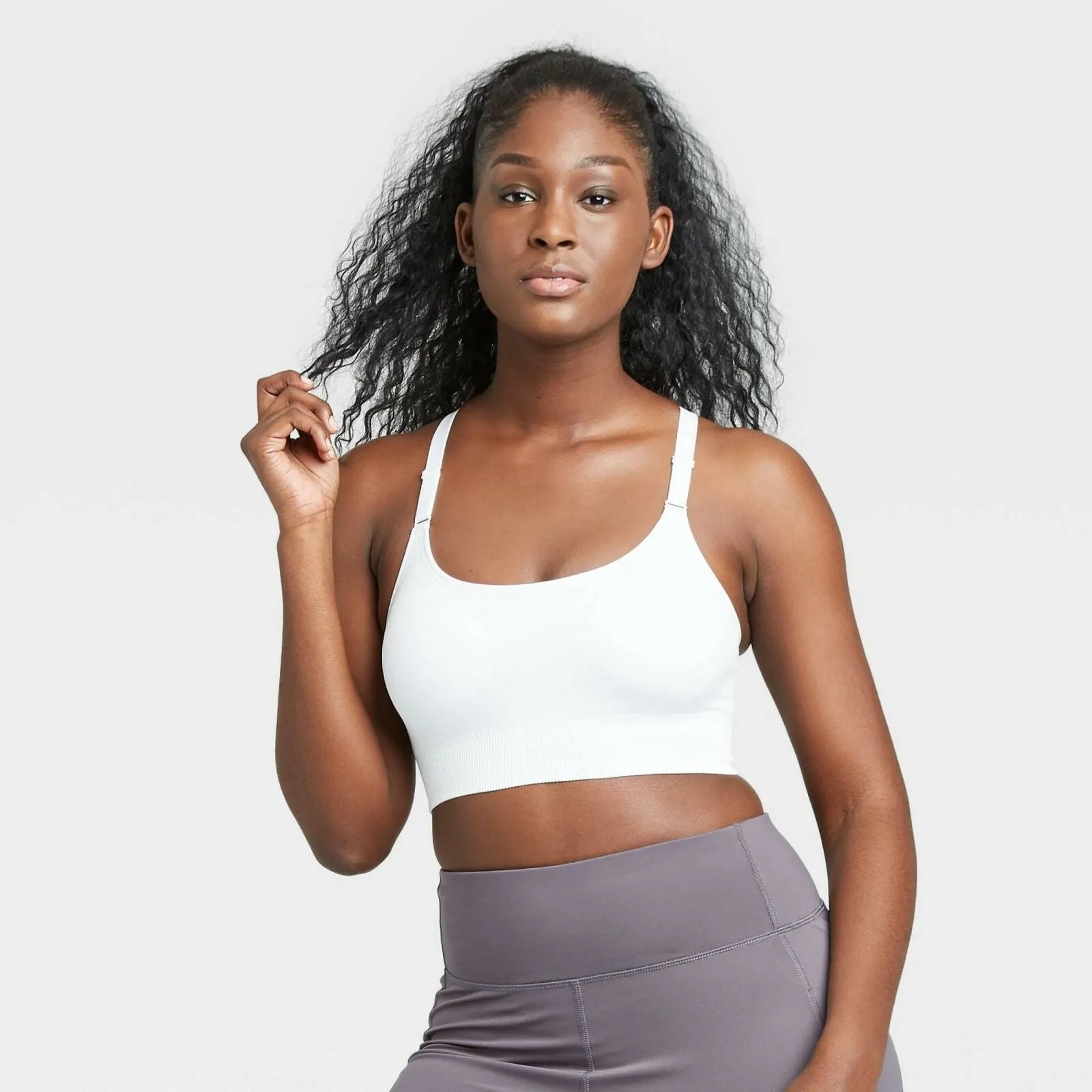 All In Motion Women's Medium Support Seamless Bra White XXL
