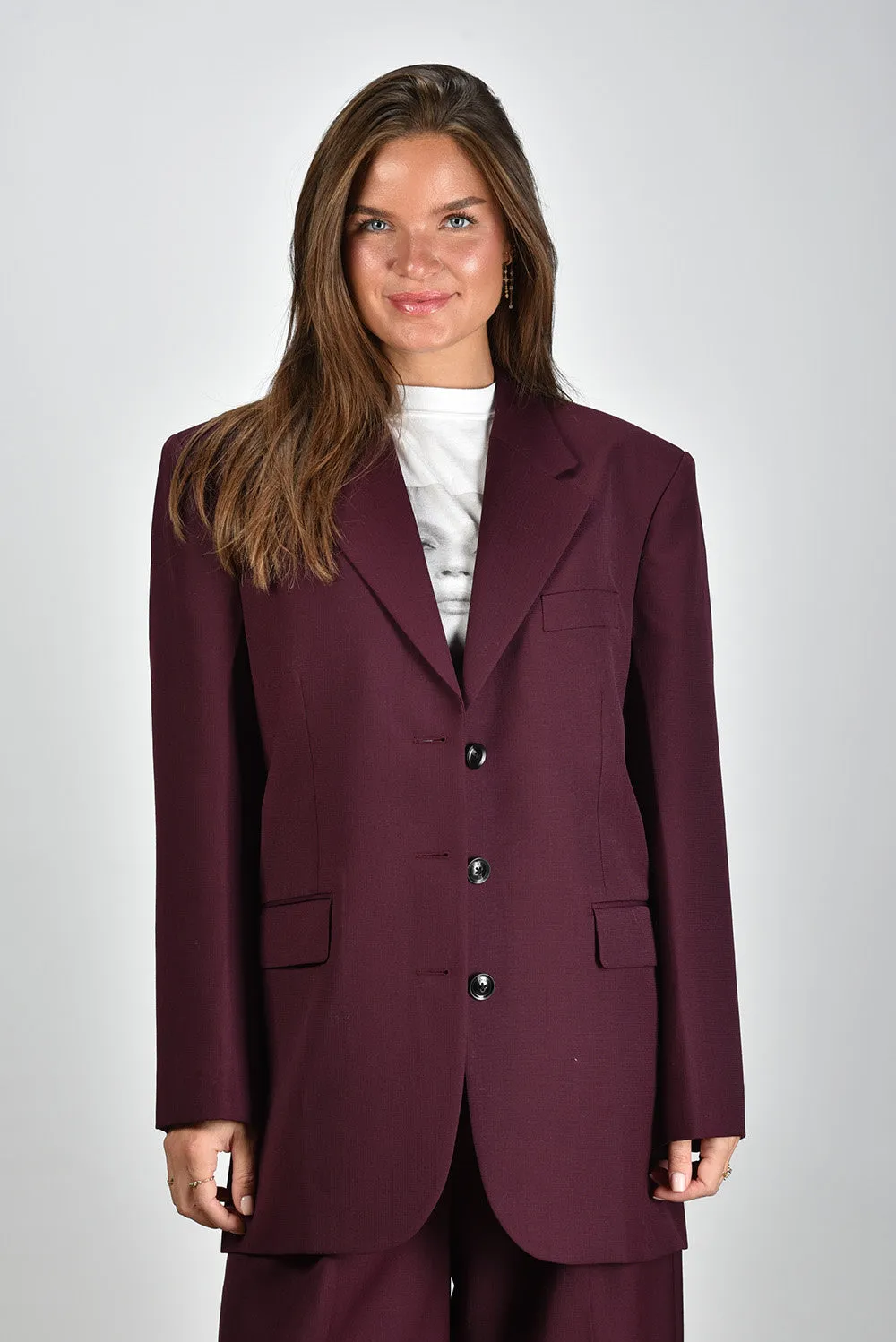 Anine Bing blazer Sara A-01-0294-RED15 burgundy