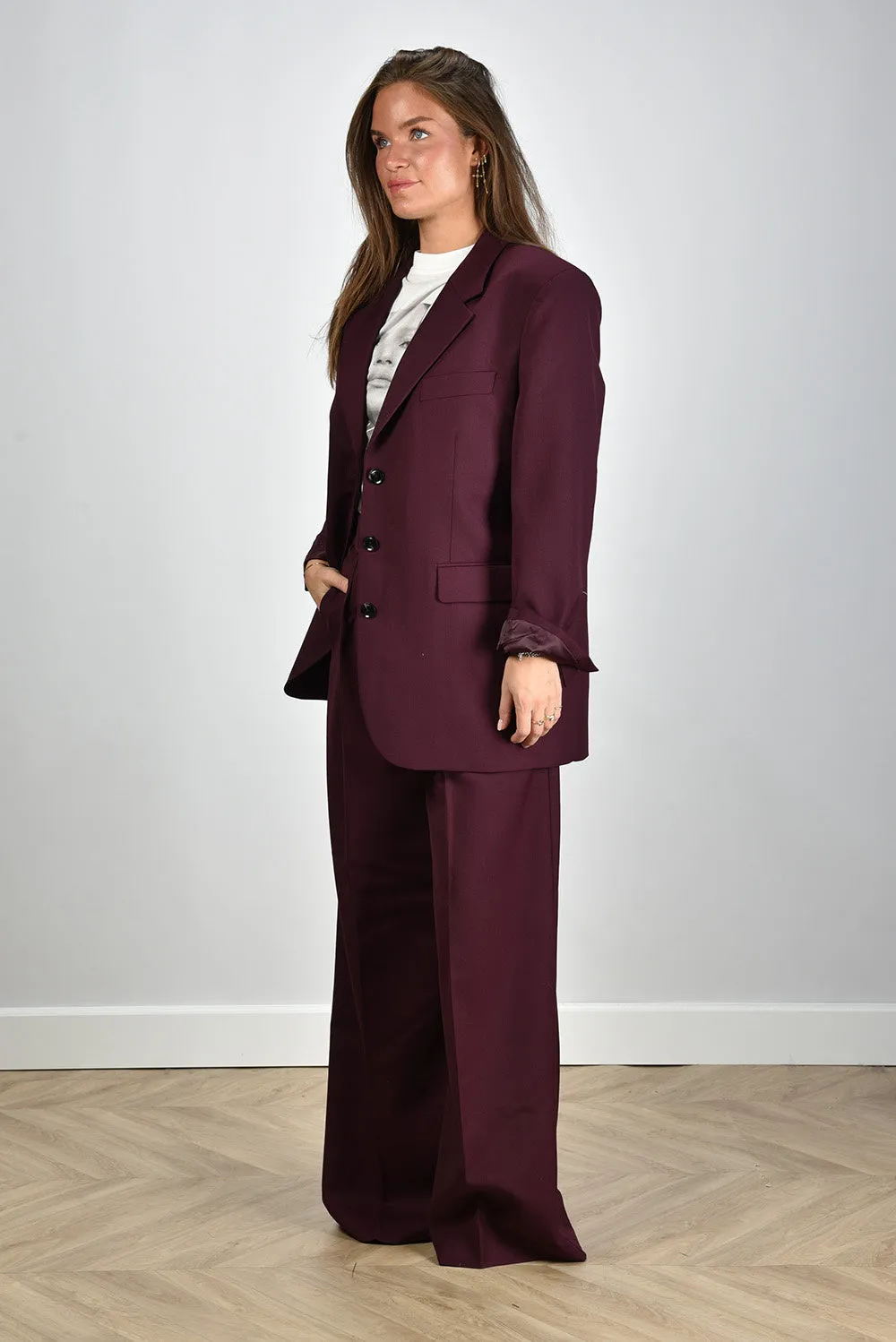 Anine Bing blazer Sara A-01-0294-RED15 burgundy