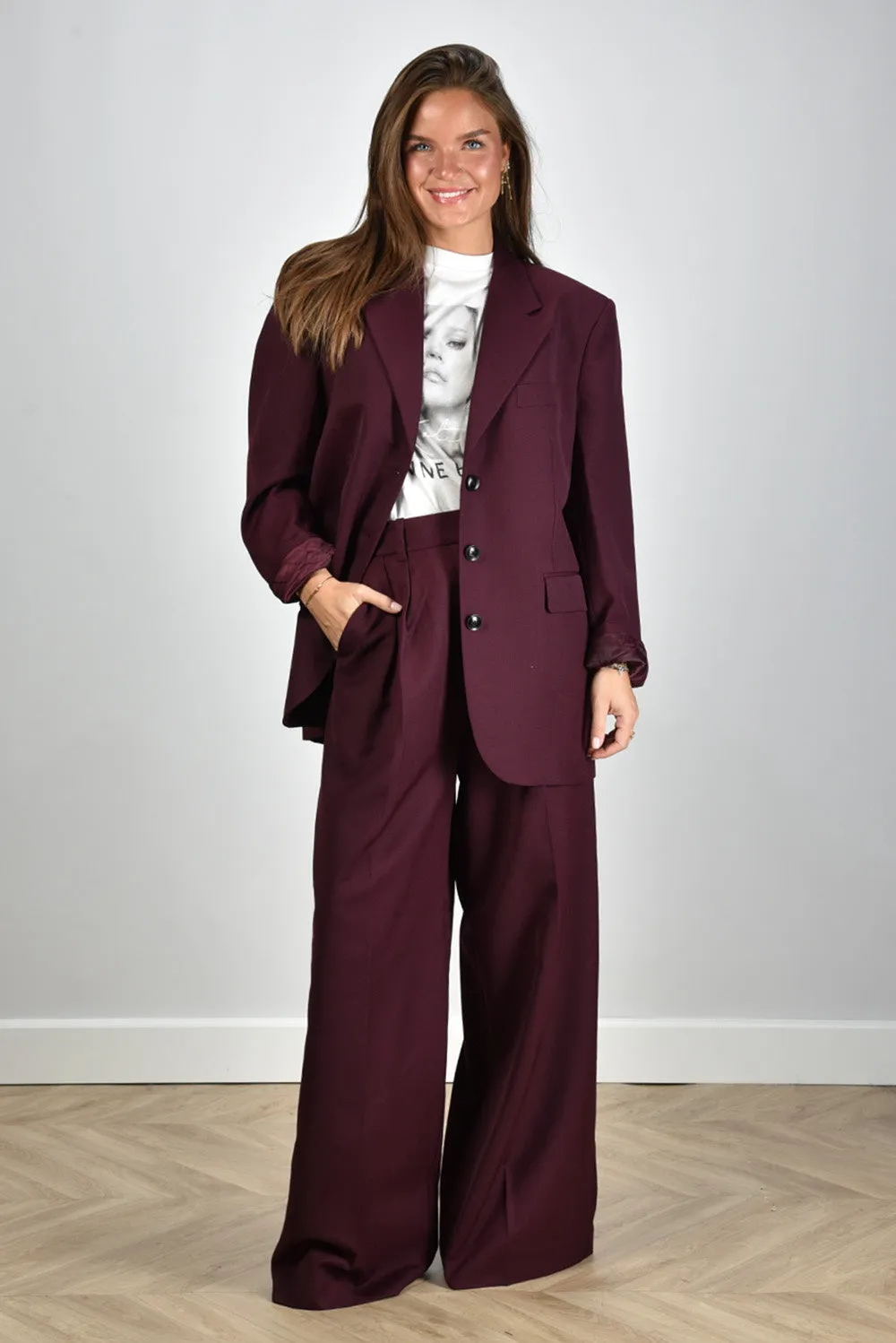 Anine Bing blazer Sara A-01-0294-RED15 burgundy