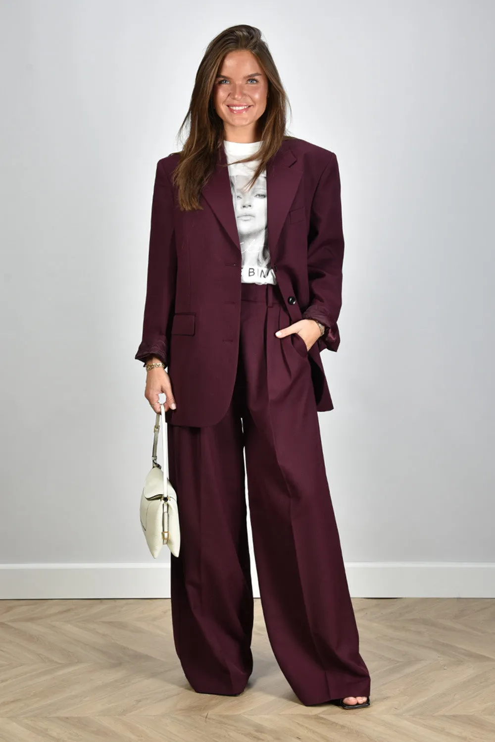 Anine Bing blazer Sara A-01-0294-RED15 burgundy