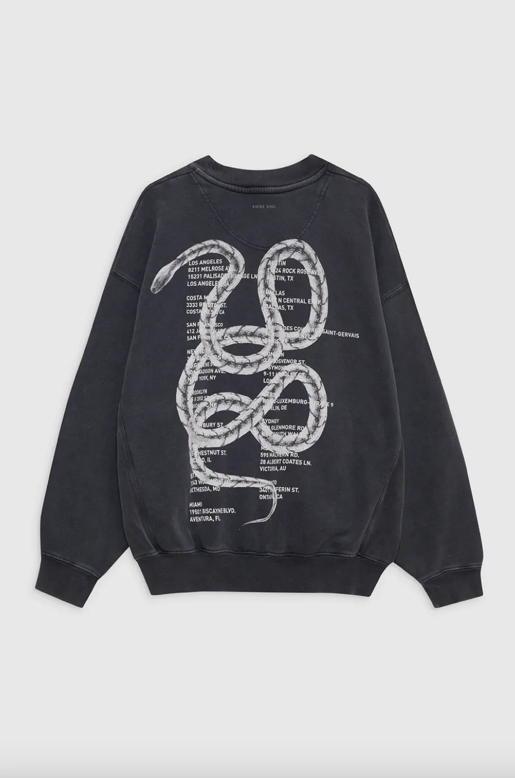 ANINE BING - Jaci Sweatshirt Twisted Snake - Washed Black
