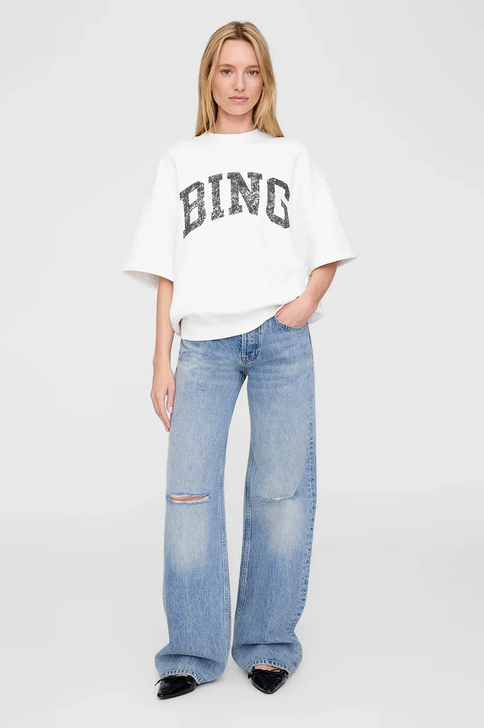 Anine Bing Jay Sweatshirt Bing in Off White