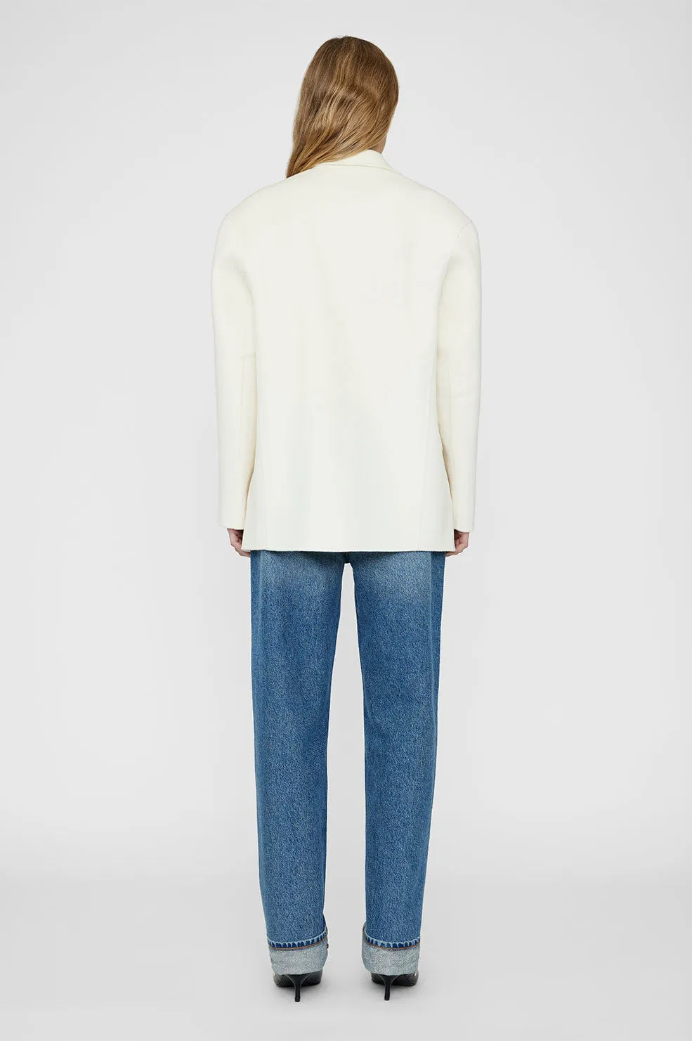 Anine Bing | Quinn Blazer - White Cashmere Blend
