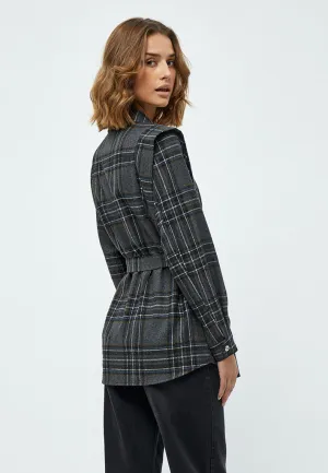Ashanti Skjorte Jakke - Slate Brown Checked
