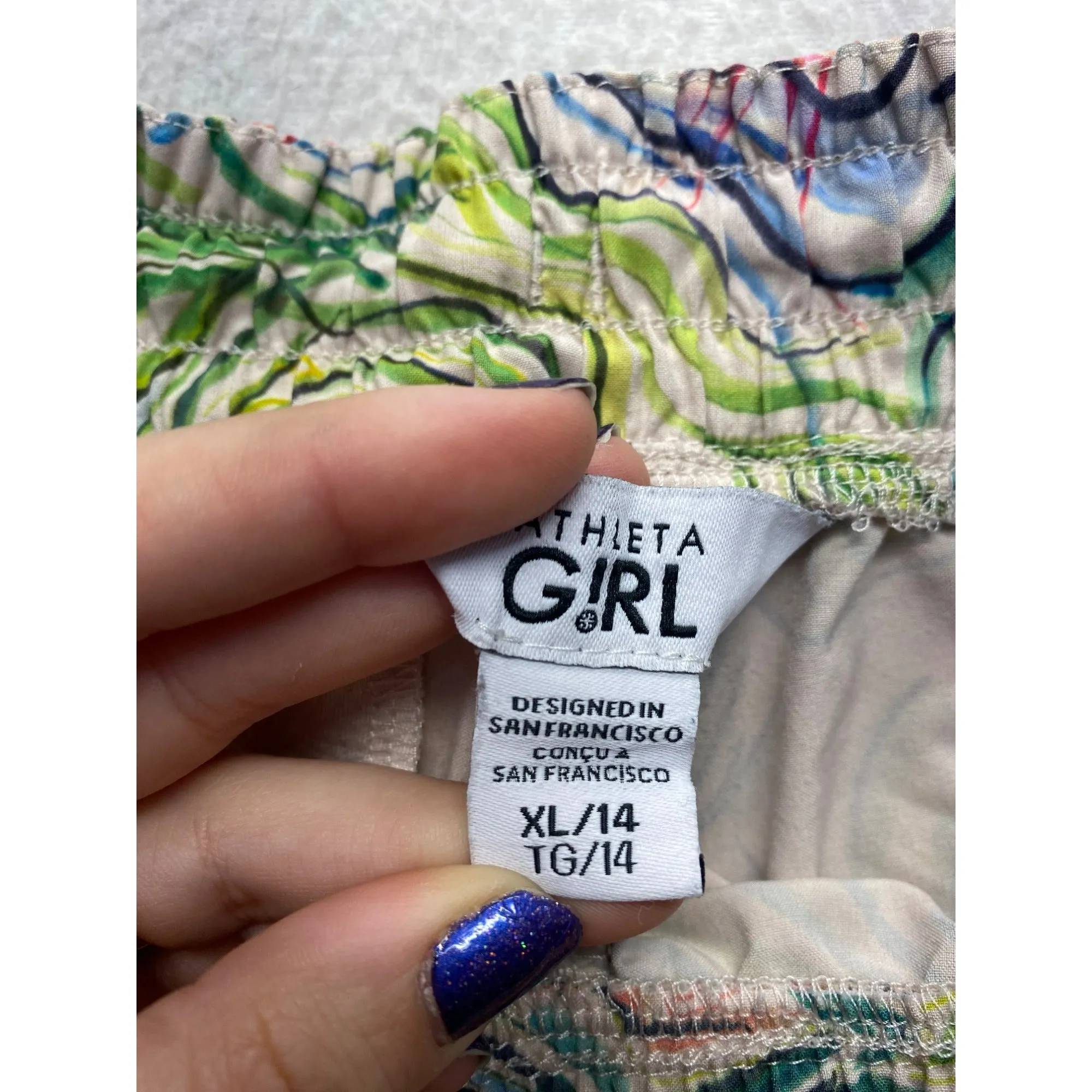 Athleta Girl Multicolor Swirl Print Shorts #5881