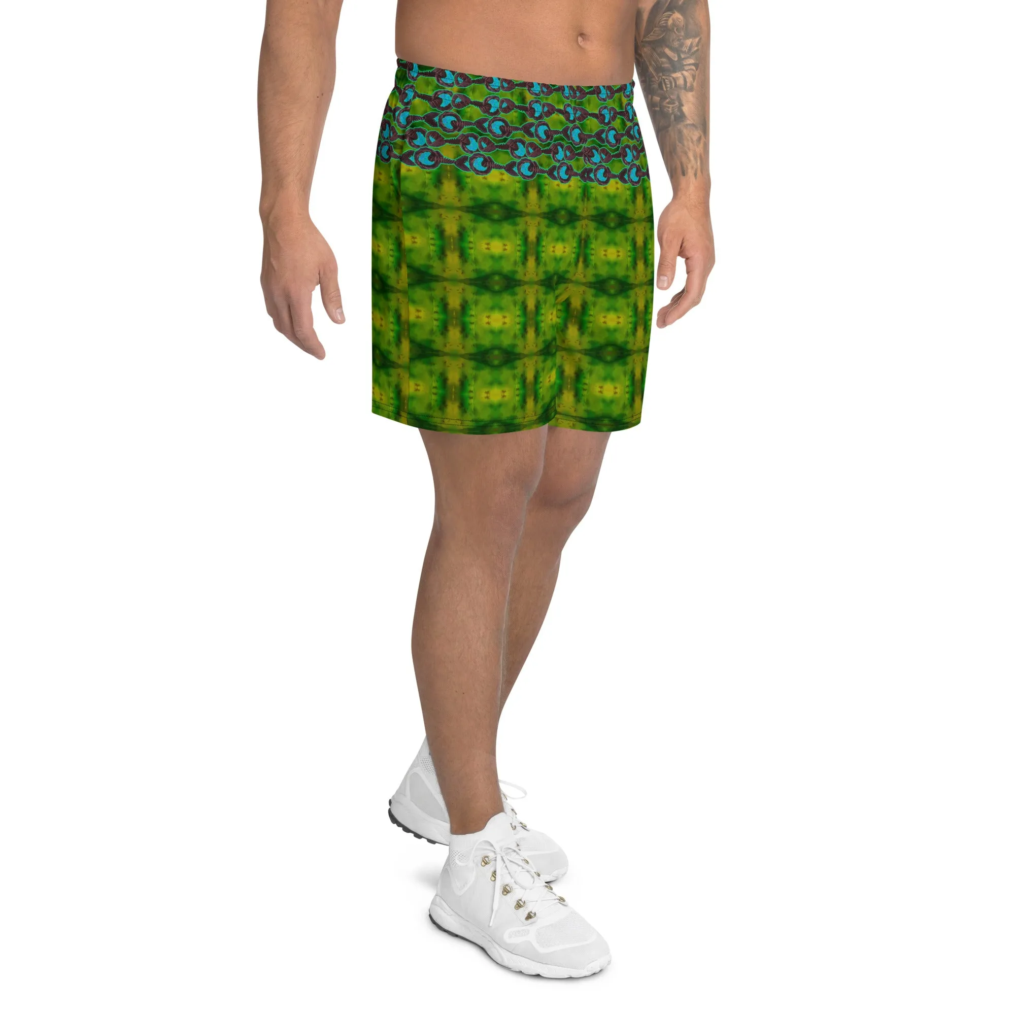 Athletic Long Shorts (Unisex)(Virilis/Muliebris)(Grail Night Rose Blue Logo) RJSTH@Fabric#10 RJSTHS2021 RJS