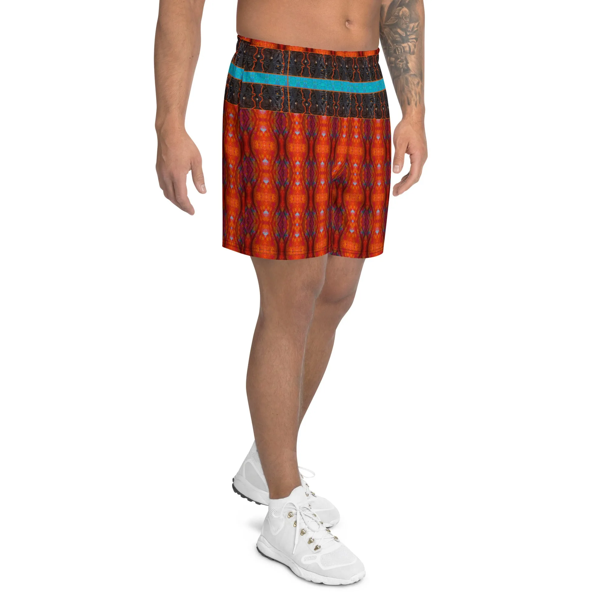 Athletic Long Shorts (Unisex)(Virilis/Muliebris)(Tree Link Stripe) RJSTH@Fabric#12 RJSTHS2021 RJS