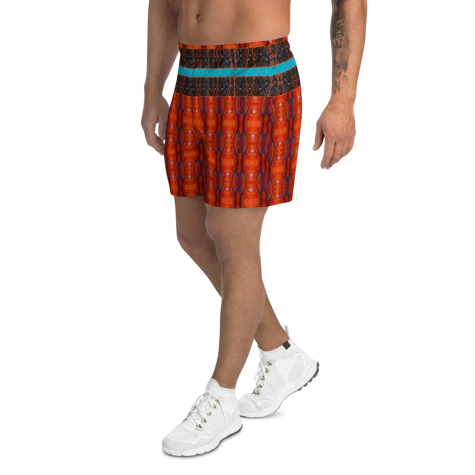 Athletic Long Shorts (Unisex)(Virilis/Muliebris)(Tree Link Stripe) RJSTH@Fabric#12 RJSTHS2021 RJS