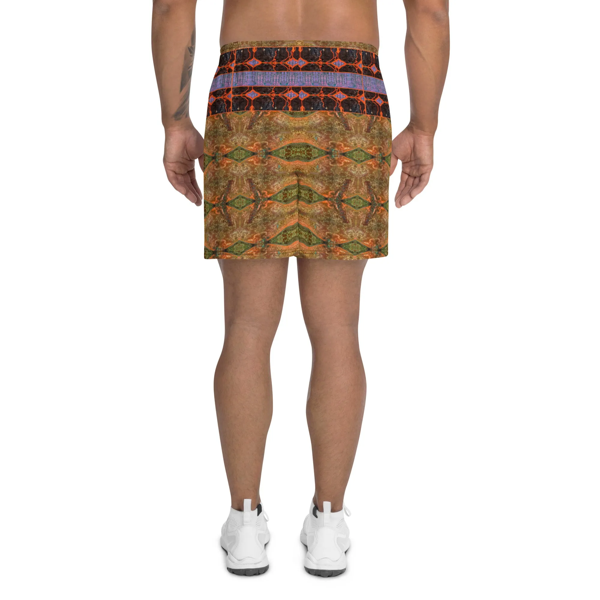 Athletic Long Shorts (Unisex)(Virilis/Muliebris)(Tree Link Stripe) RJSTH@Fabric#6 RJSTHS2021 RJS