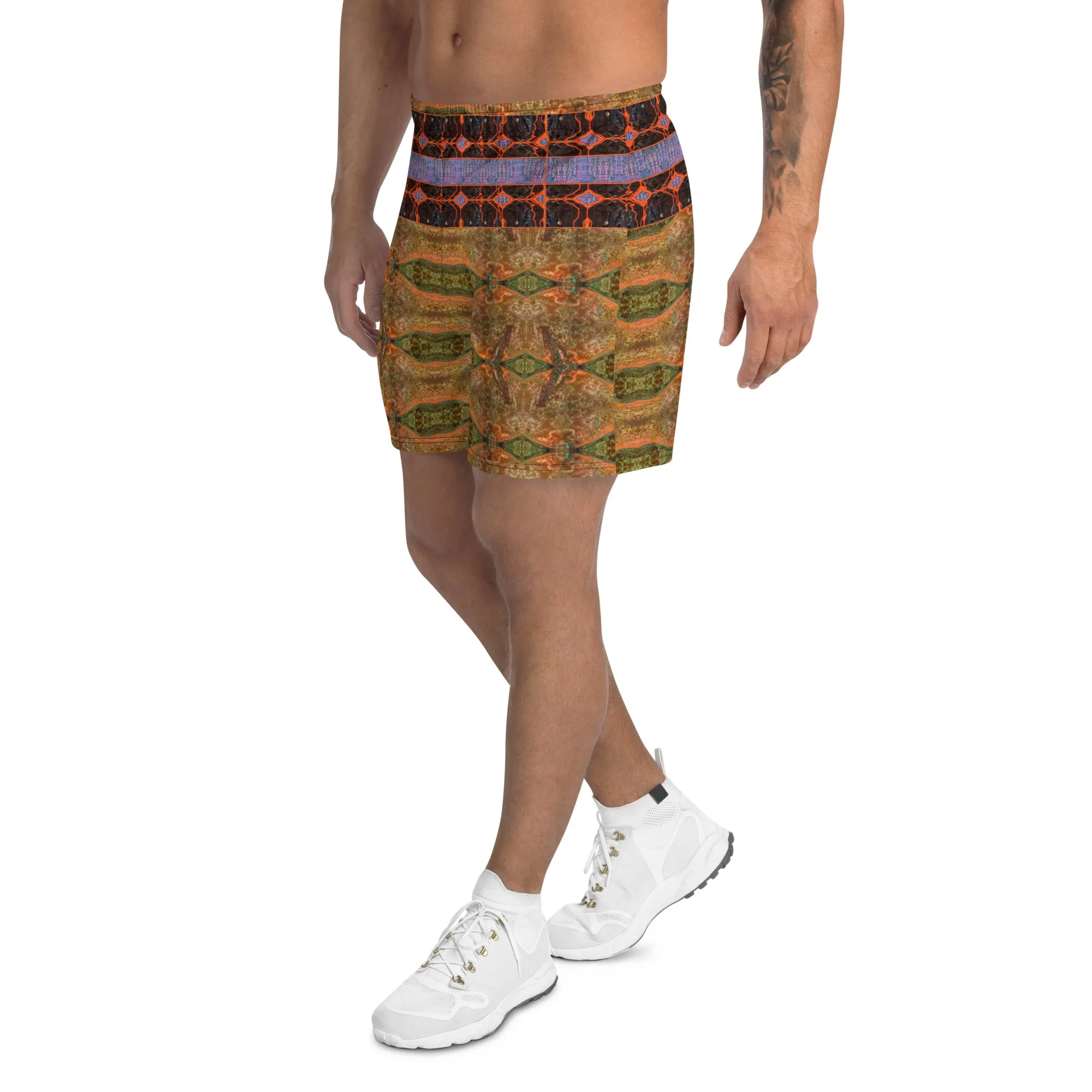 Athletic Long Shorts (Unisex)(Virilis/Muliebris)(Tree Link Stripe) RJSTH@Fabric#6 RJSTHS2021 RJS