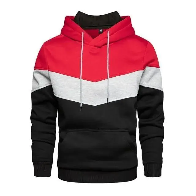 Autumn Casual Hoodie Male Thick Hoodies Hip Hop Streetwear Hooded Pullover Men Clothing  Hoodies for Men Pullover Hip Hop Colors Block Pocket Mens Shirts Sport Tops Sweatshirts