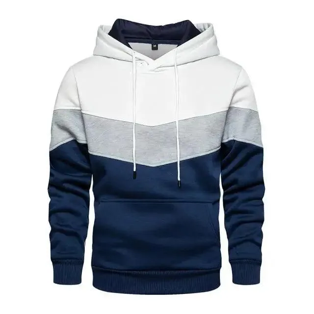 Autumn Casual Hoodie Male Thick Hoodies Hip Hop Streetwear Hooded Pullover Men Clothing  Hoodies for Men Pullover Hip Hop Colors Block Pocket Mens Shirts Sport Tops Sweatshirts