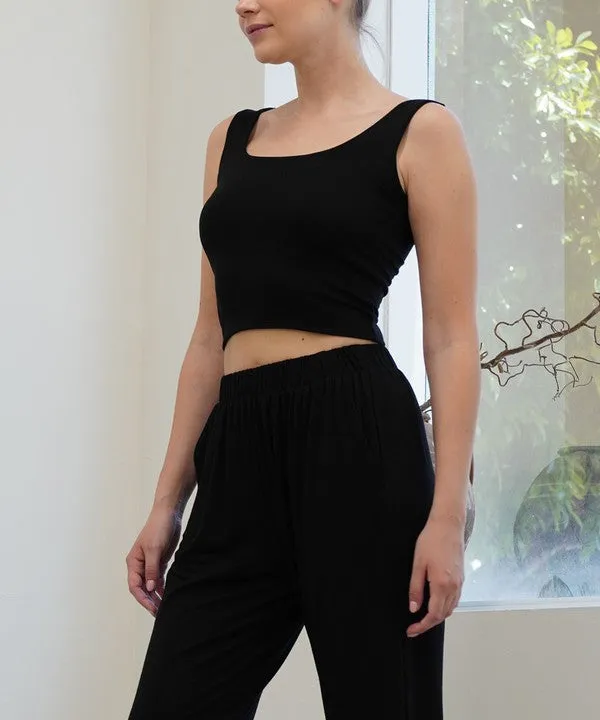 BAMBOO double layer crop tank