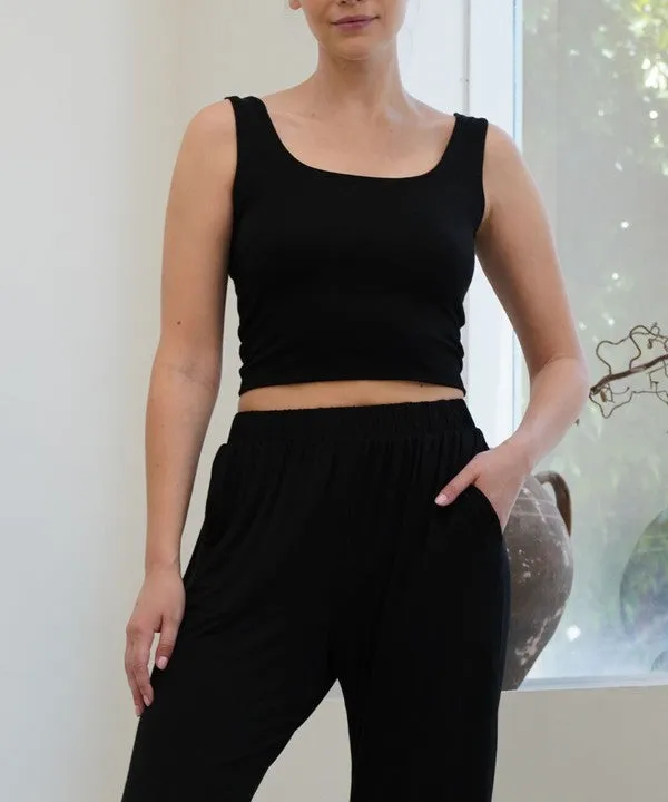 BAMBOO double layer crop tank