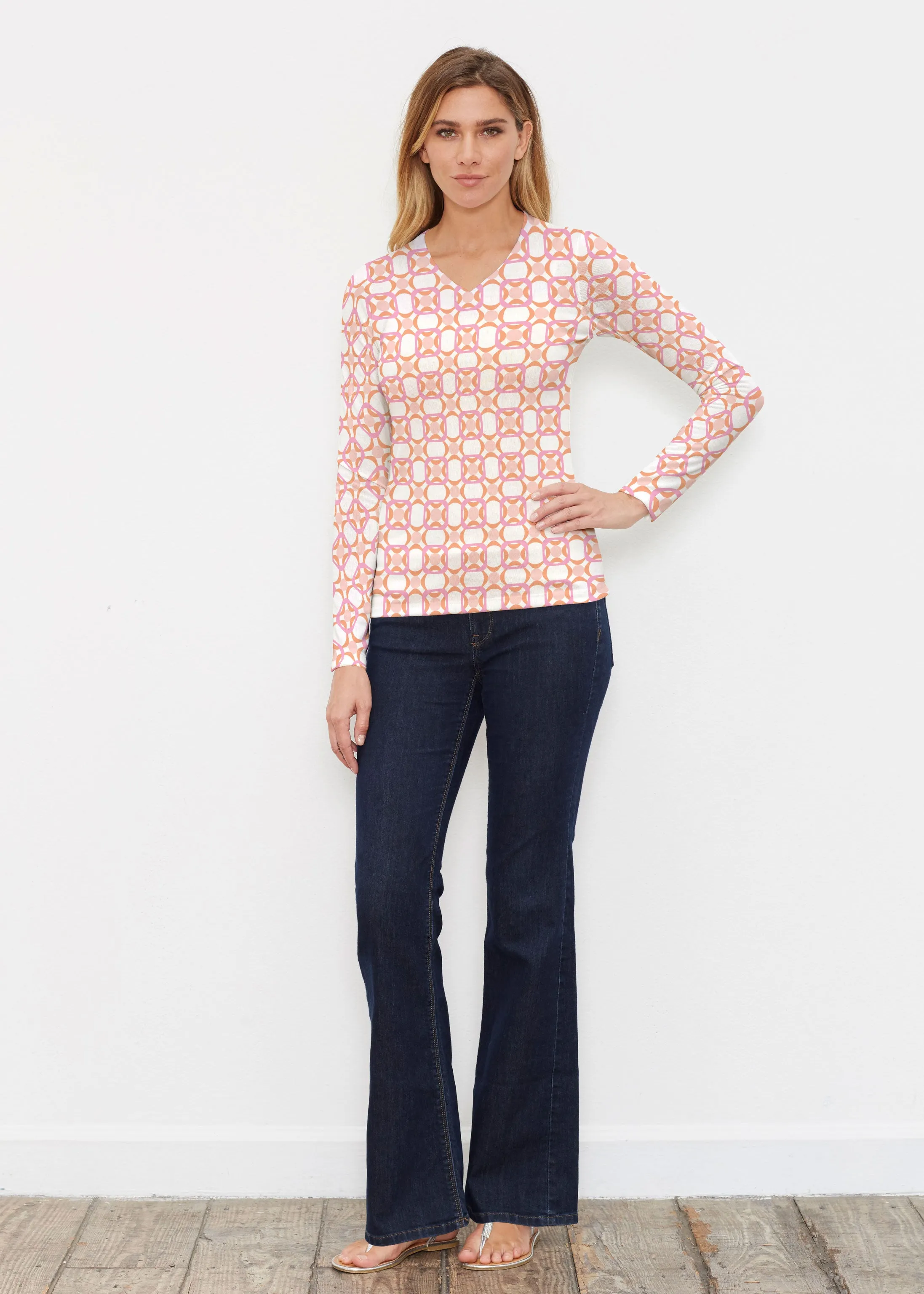 Bangles & Dots (8022) ~ Butterknit Long Sleeve V-Neck Top