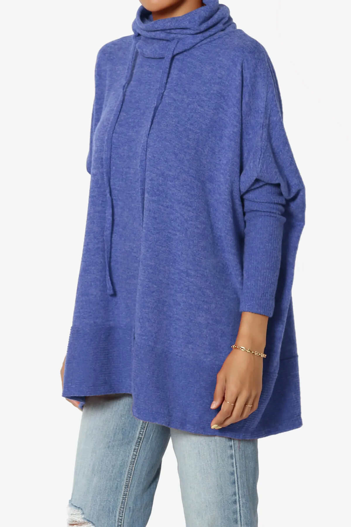 Barclay Cowl Neck Melange Knit Oversized Sweater PLUS
