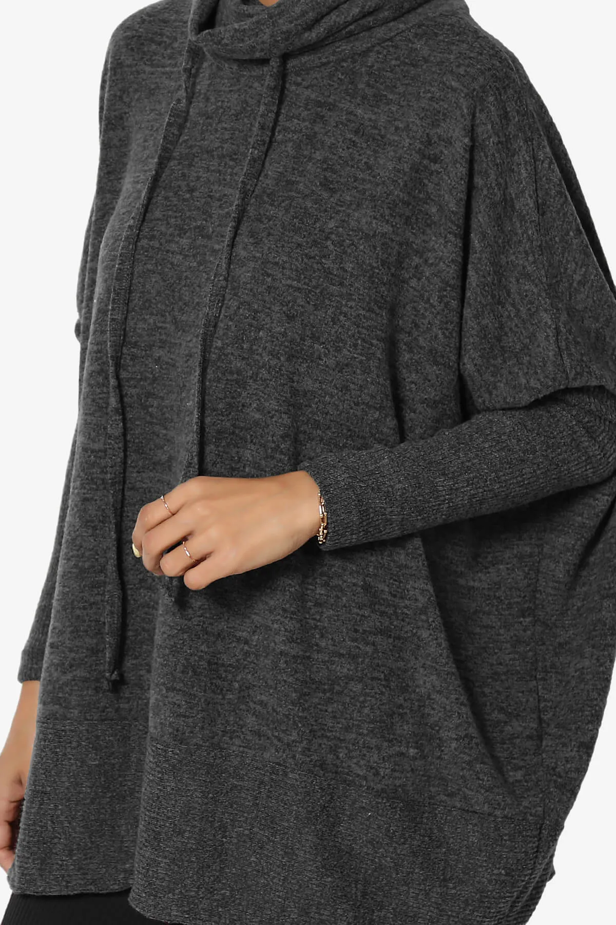 Barclay Cowl Neck Melange Knit Oversized Sweater PLUS