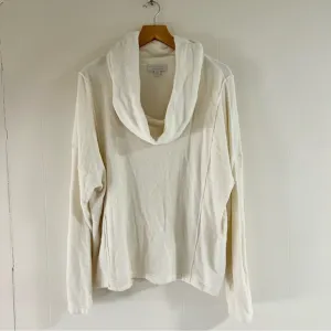 Barefoot Dreams CozyChic Ultra Lite Cowl Neck Pullover in Cream sz XL