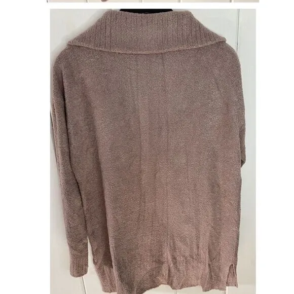 Barefoot Dreams Cozychic Lite Soft Cozy Quarter Zip Mauve SweaterWomens Size L